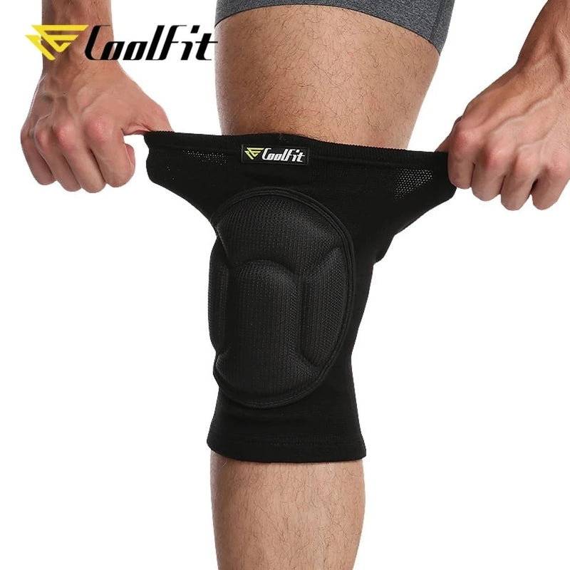 CoolFit 1 Pair Thickening Football Volleyball Extreme Sports Knee Pads Brace Support Protect Cycling Knee Protector Kneepad