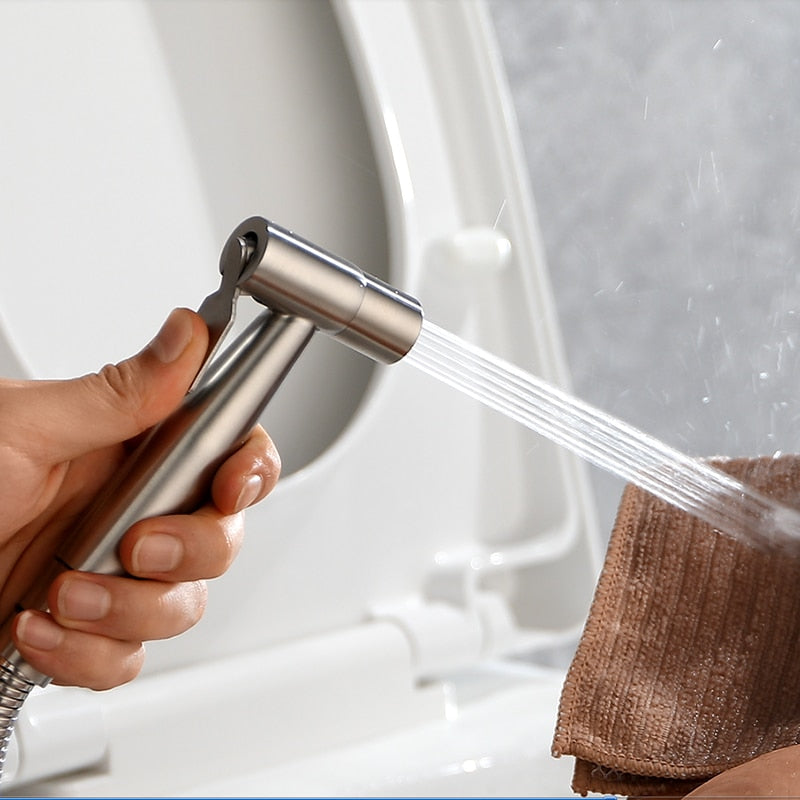 Handheld bidet sprayer set for toilet Stainless Steel Hand Bidet faucet for Bathroom hand sprayer shower head self cleaning