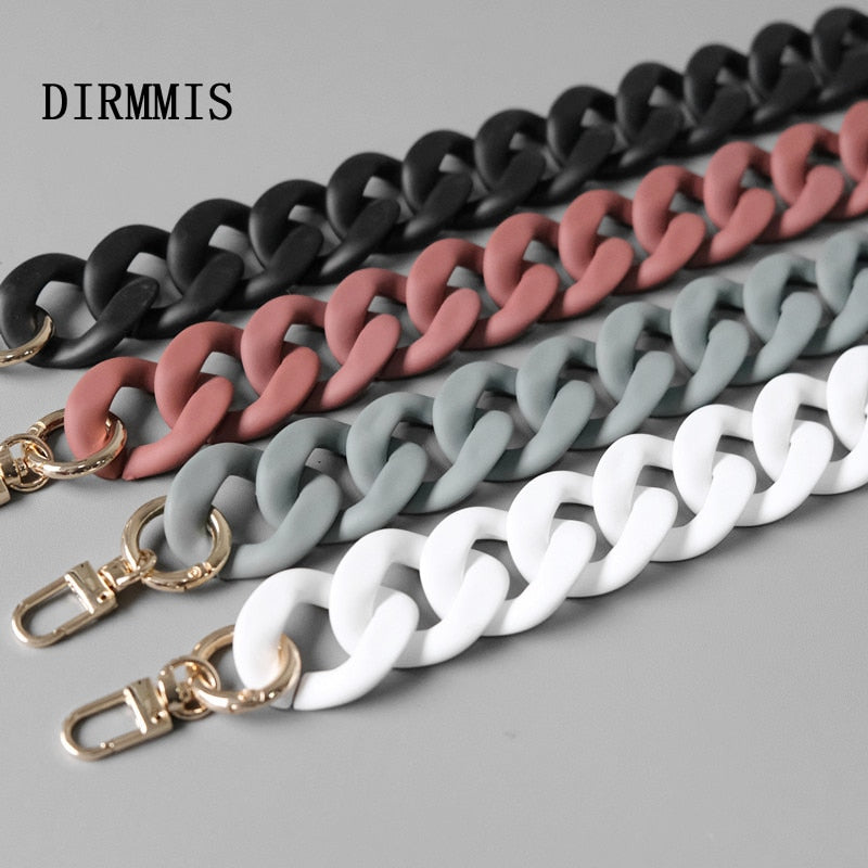 New Fashion Woman Handbag Accessory Chain Black White Green Resin Chain Luxury Frosted Strap Women Clutch Shoulder Purse Chain