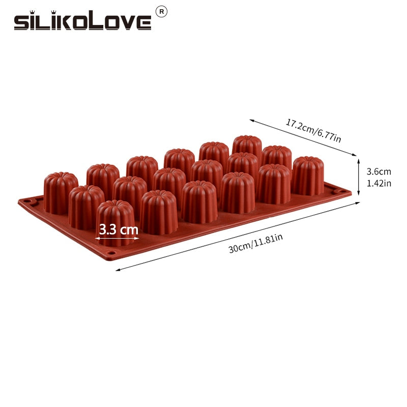 SILIKOLOVE 18 Cavity Silicone Mold for Baking Mini Muffin Cup Cakes Candies DIY Bakeware Tools