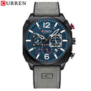 Marca CURREN, relojes de pulsera de cuarzo marrón de lujo para hombre, reloj de cuero con esfera cronógrafo luminosa para hombre, reloj deportivo informal