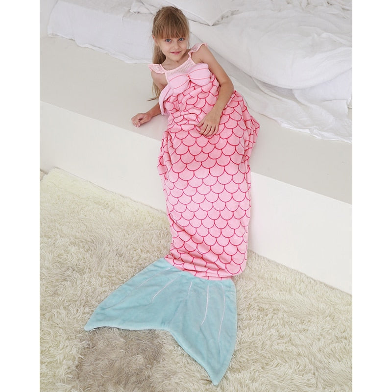 Nap Sleeping Bag Soft Fleece Shark Mermaid Tail Blanket Children Sleeping Sack Blanket Kids Mermaid Blanket Sleep Sack