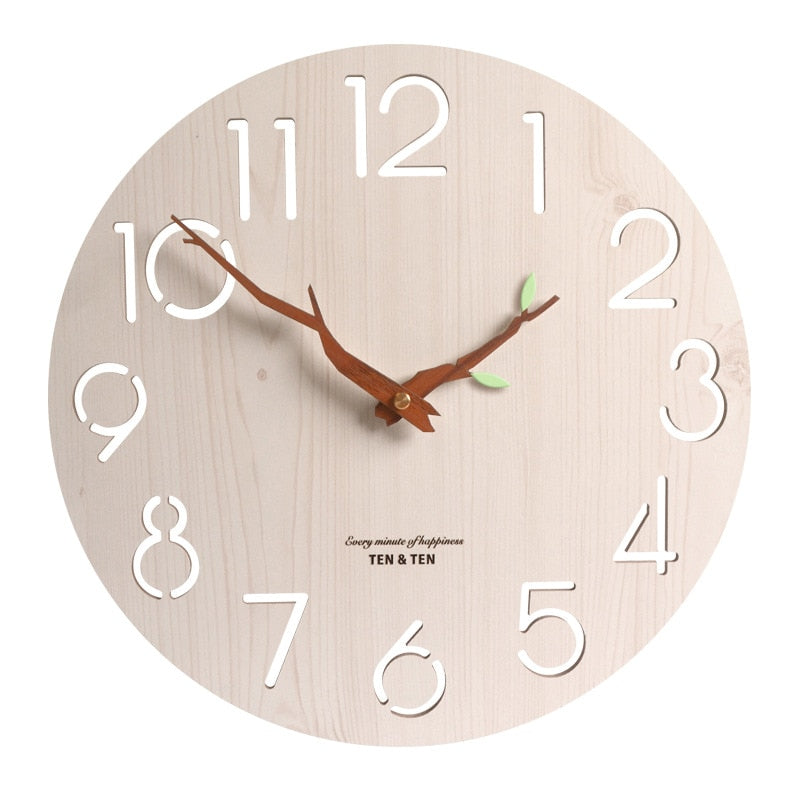 Wooden 3D Wall Clock Modern Design Nordic Children&