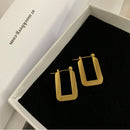 Titanium Geo Earrings Women 361L Stainless Steel Jewelry Punk Party Gown Brincos T Show Runway Rare Korean Japan Style INS