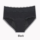 VIP Four Layers of Leak-proof Black Menstrual Underwear Women Lace Rose embroidery Breathable Physiological Period Panties