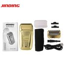 Electric Shaver for Men Razor Machine Shaving Beard Trimmer UsbCable Retro Reciprocating Double Cutter Head Electroplating Body