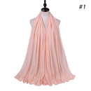 Luxuey Pom Pom Bubble Chiffon Hijab Scarf Women Long Shawl Wrap Muslim Headband Maxi Islamic Sjaal 180*70cm