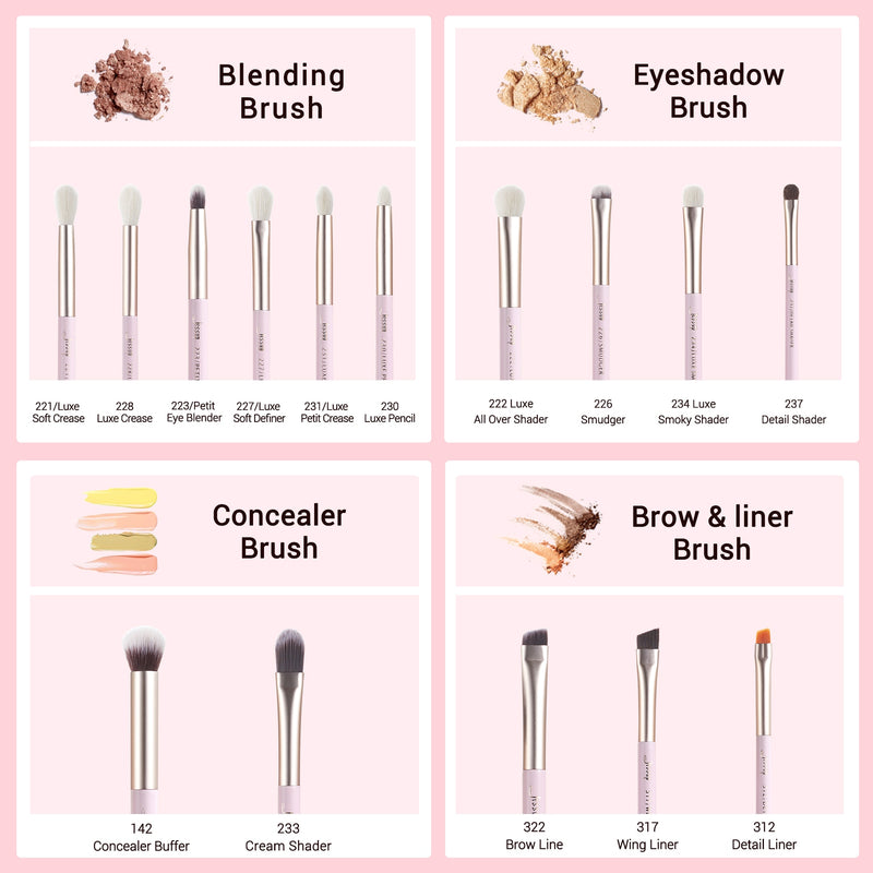 Juego de brochas de maquillaje Jessup, 15 uds., brocha para maquillaje de ojos, sombra de ojos, delineador de cejas, corrector de mezcla, Kits de herramientas cosméticas, pelo de cabra