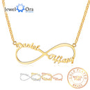 Personalized Infinity Necklace with 2 Names Custom Letter Nameplate Necklaces for Women Birthday Gift for Girlfriend