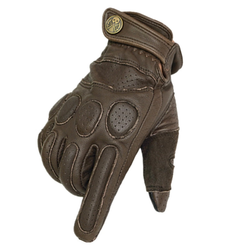 Guantes de moto de cuero con envío gratis, guantes de moto de pantalla táctil seguros y cómodos para hombres, guantes de Moto para montar en carretera al aire libre