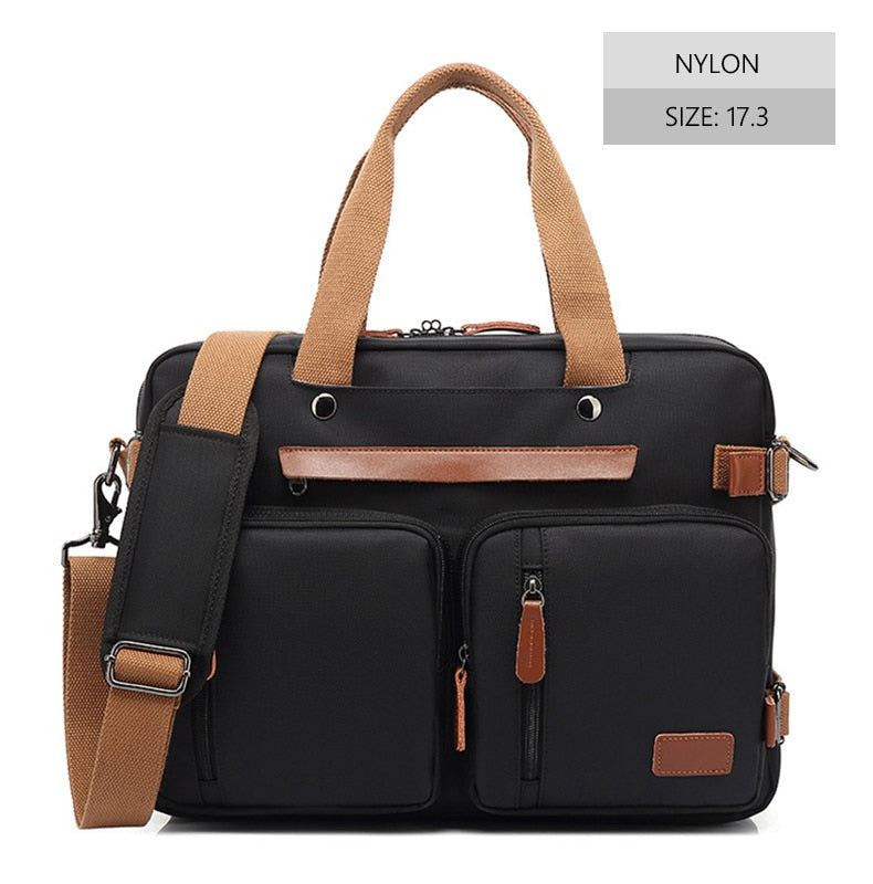 Men Canvas Work Bag Briefcase Travel Messenger Shoulder Bag Multifunction Tote Handbag Big Casual Business Laptop Pocket XA284ZC