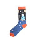 Feliz divertido Unisex pintura UFO astronauta espacio exterior cohete Star War hombres tripulación calcetines Streetwear algodón hombre monopatín vestido