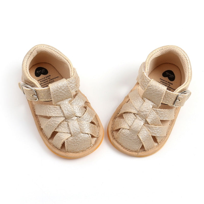 Summer Newborn Shoes Baby Boys Sandals Soft Leather Bebe Boys Prewalker Soft Sole Genuine Leather Beach Sandals 4 Colors