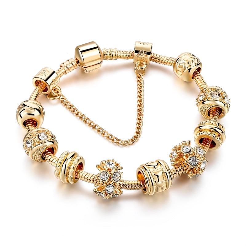 2020 Wholesale INS gold flower bead Bracelets&amp;Bangles For Women Pulseira Feminina Charm Crystal Jewelry Trendy Bracelet BT200303