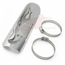 Black /Chrome Motorcycle Curved Exhaust Muffler Pipe Heat Shield Cover Guard Protector Universal for Honda Harley