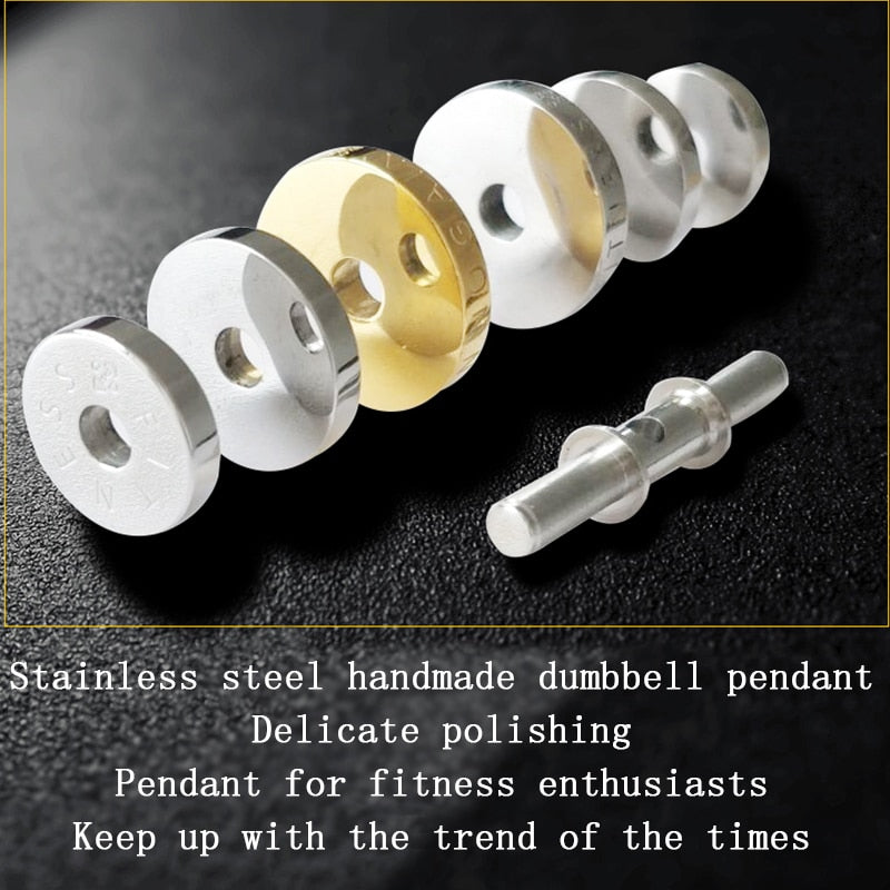 Barbell Necklace Male necklace stainless steel mens Couple pendants Fitness sports man accesories jewelry for neck