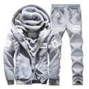 Tracksuits Men Sweatshirt Sporting Sets Winter Warm Thick Casual Fleece Suit Jacket+Pants 2PCS Men&