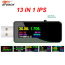 U96P 13 in 1 USB Tester Current Voltage Indicator Electric Ammeter Power Meter Charge DC Digital Multimeter Voltmeter Wattmeter