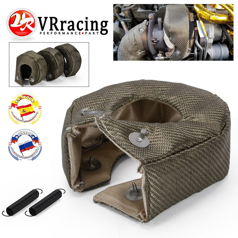 VR - 100% Full Titanium T3 Turbo Charger Heat Shield Cover Manta Apto para: T2 T25 T28 GT28 GT30 GT35 Accesorios para automóviles