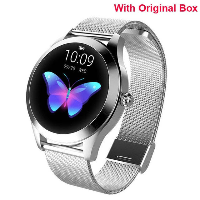 Reloj inteligente KW10 KW20 para mujer 2021 IP68, resistente al agua, con control del ritmo cardíaco, Bluetooth para Android IOS, pulsera de Fitness, reloj inteligente