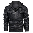 Mountainskin Herren Lederjacken Winter Fleece Dicke Herren Kapuzen Motorrad PU Mäntel Herrenmode Outwear Markenkleidung SA794