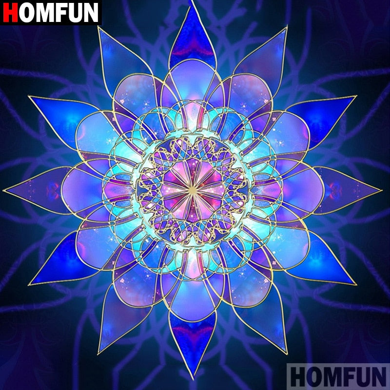 HOMFUN Diamond Embroidery DIY Diamond Painting Cross Stitch Kit &quot;Religion Mandala&quot; 5D Needlework Diamond Home Decoration A00093