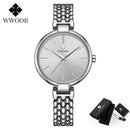 WWOOR Elegante Damenuhr Diamant-Quarz-Armbanduhren Set-Top-Marke Luxus Damen Kleid Armbanduhr Uhr Relogio Feminino