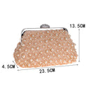 Beaded Women Clutch Party Wedding Chain Shoulder Handbags Diamonds Metal Rose Vintage Evening Bags