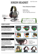 MSASORDIN Tactical Hunting Headphone Anti-Noise Headset Airsoft Military Noise Reduction Headset Shooting Tactical Earmuf FG