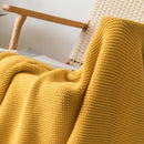 Yellow Blanket Sofa Knit Throw Blanket Solid Soft PomPom Tassels Blanket Travel 130x160cm Home Sofa Chair Couch Bed  50"x62"