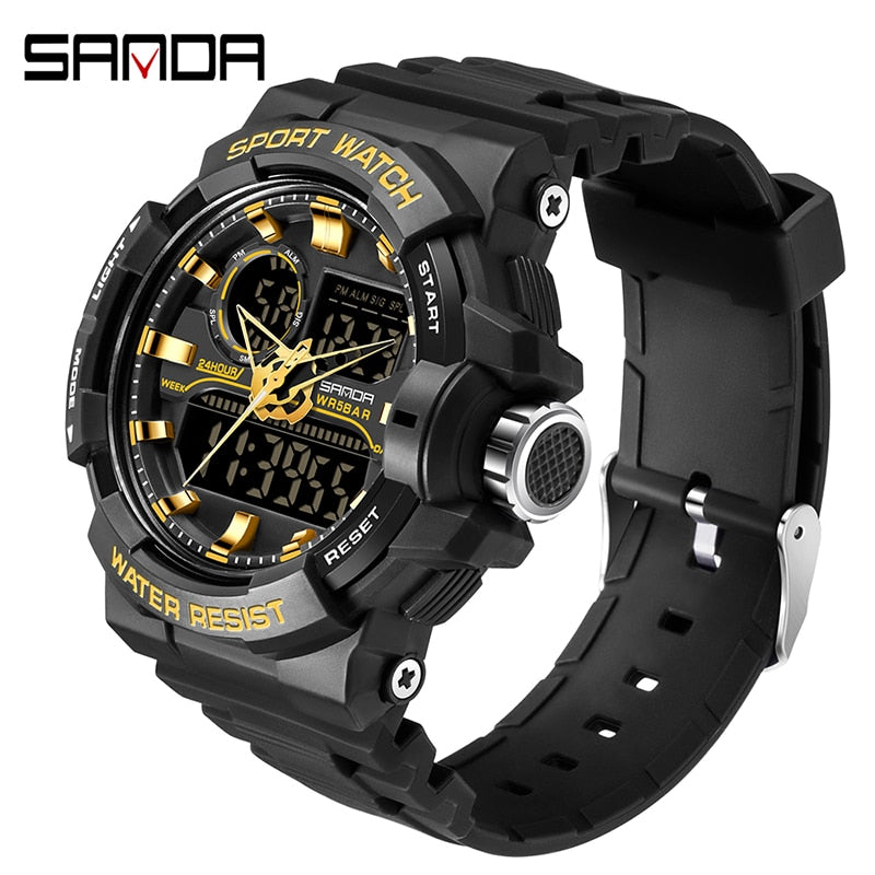 SANDA 2022 Top Brand Luxury Military Men's Watches 50M Waterproof Wristwatch Quartz Watch for Men Clock relogio masculino 6025