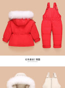 Children Down Coat Jacket+jumpsuit Kids Toddler Girl Boy Clothes Down 2pcs Winter Outfit Suit Warm Baby Overalls Clothing Sets
