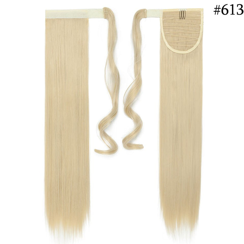 S-noilite Synthetic Women Drawstring Long Straight Hair Extensions Piece clip in Wrap Around Ponytail Multi-Colors Real Natural