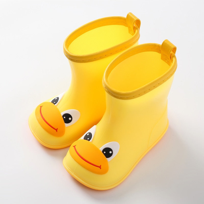 Children Rain Boots Rubber Boots Kids Water Shoes PVC Baby Cartoon Waterproof  Non-slip  Warm Winter