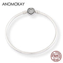 Anomokay New 100% 925 Sterling Silver Cute Little Lion Bangles Bracelets for Children Fashion Birthday Gift S925 Silver Jewelry