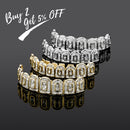 TOPGRILLZ 2021 nuevo conjunto de Baguette dientes Grillz completo Iced Micro Pave Cubic Zirconia 14K oro blanco joyería de Hip Hop para hombres y mujeres