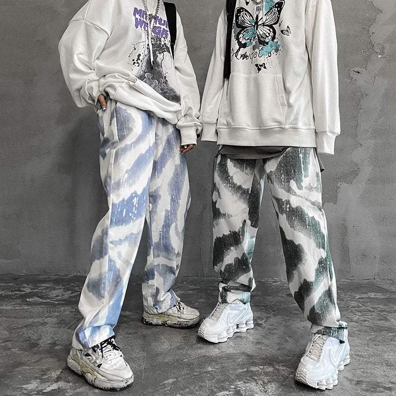 Korean Cotton Tie-dye Pants Men&