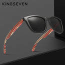Genuine KINGSEVEN New Fashion Trend Design Women Sunglasses Men Gradient Multi Color Natural Wood Mirror Lens Sun Glasses Oculos