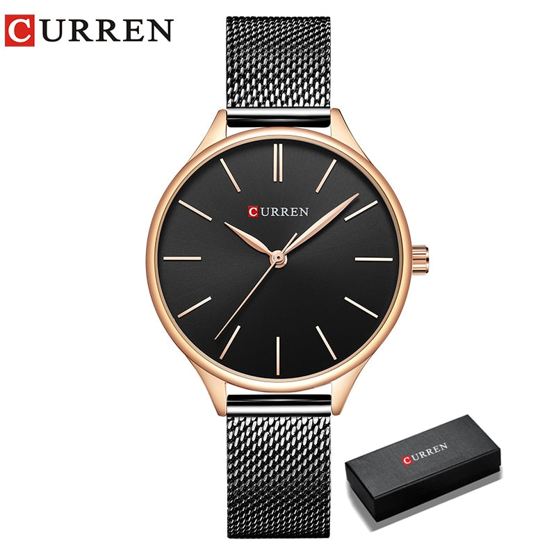 CURREN Women Watches Luxury Wrist watch relogio feminino Clock for Women Milanese Steel Lady Rose Gold Quartz Ladies Watch New