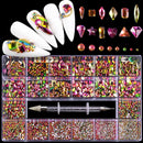 21 Grids Crystals Diamonds Nail Rhinestones Set 3100pcs FlatBack Rhinestones Kit Sparkling Nail Art With 1 Pen For Decorations