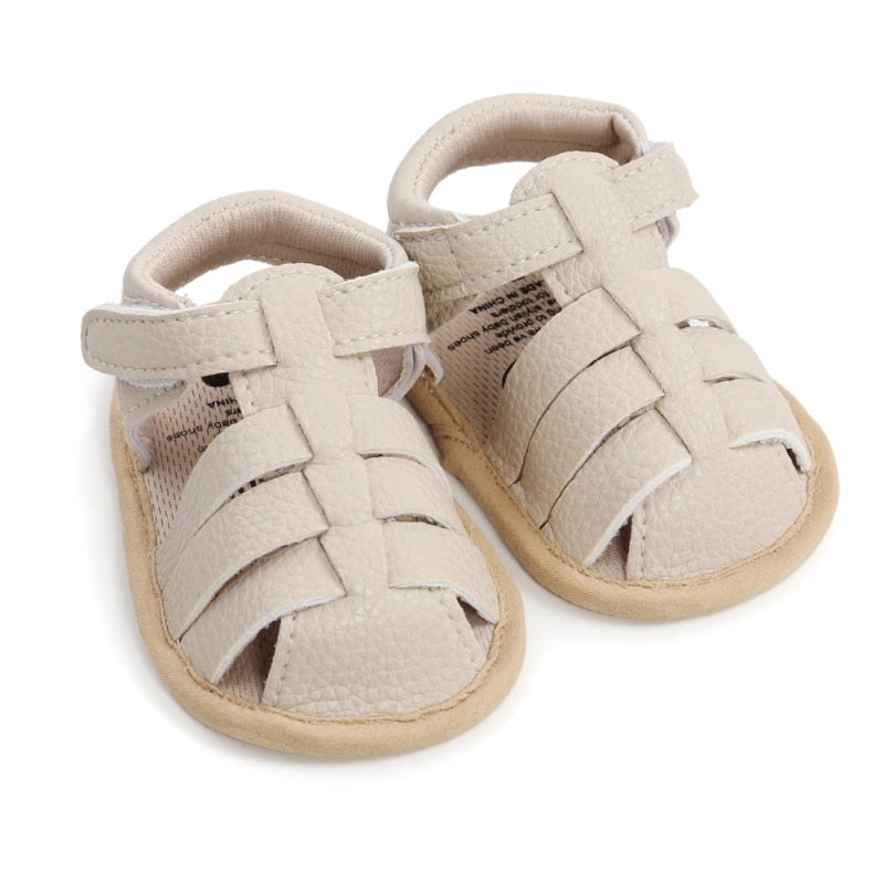 Summer Newborn Shoes Baby Boys Sandals Soft Leather Bebe Boys Prewalker Soft Sole Genuine Leather Beach Sandals 4 Colors