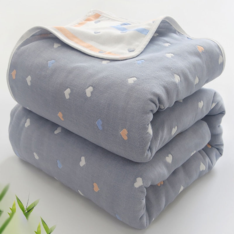 90*100cm Soft Breathable Cotton Baby Blanket for Newborn 6 Layers Muslin Gauze Growth Baby Quilt Newborn Baby Bath Swaddle Wrap