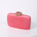 Bolso de mano de terciopelo para mujer, bolso de diseñador de lujo, bolso de mano con cerradura de flor de diamante, bolso de noche elegante, bolso de mano de boda ZD1905