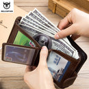 BULLCAPTAIN Men's  Leather Wallet Business Wallets Multifunction Multifunctional Business Card Holder Small Card Box