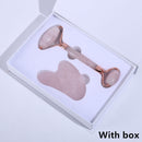 Slimming Massager Rose Quartz Roller Natural Jade Roller Microneedle Roller Jade Spatula Three-piece Skin Care Facial Massager