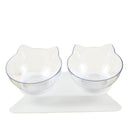 Non-Slip Cat Bowl Transparent Durable Pet Double Bowls With Raised Stand For Cats Dog Food Feeder Drink Water Bowl Pets Supplies