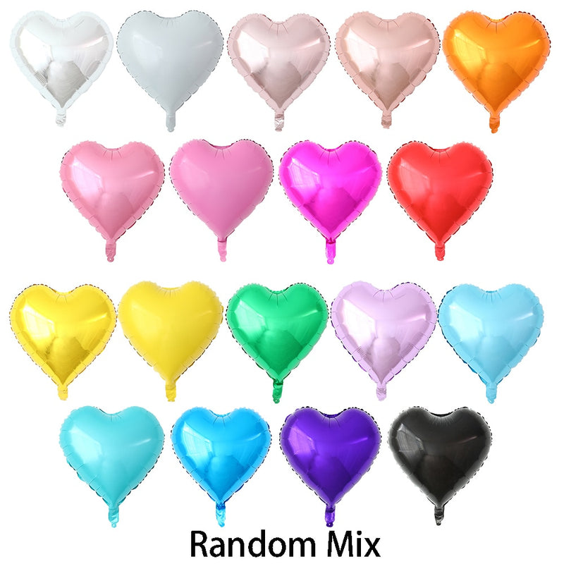 50 Uds. De Globos de aluminio con forma de corazón de estrella de 18 pulgadas, Globos inflables de helio, decoraciones para fiesta de cumpleaños, Globos de compromiso de boda para niños