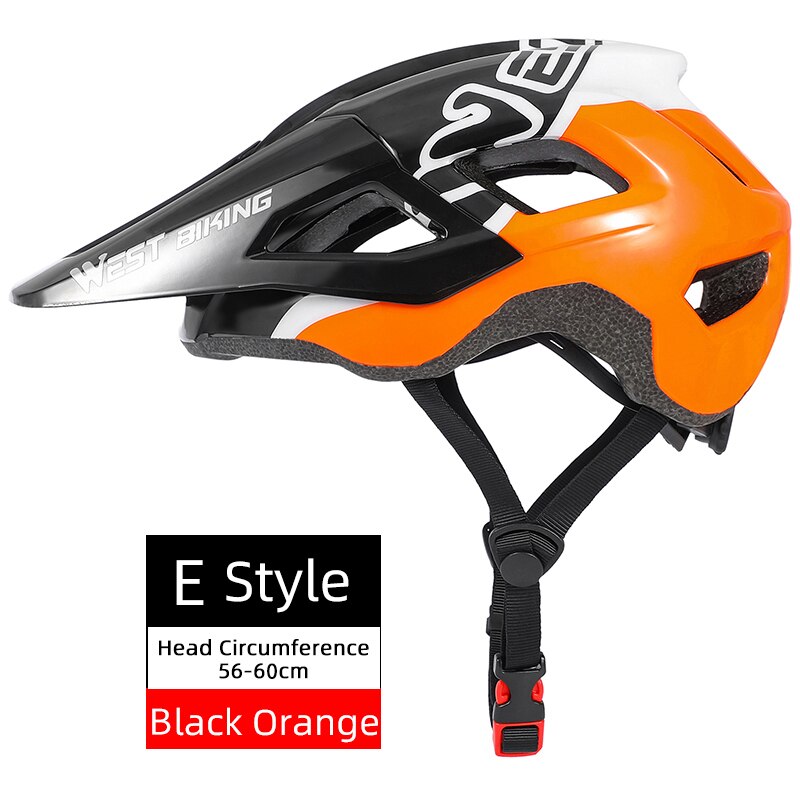 WEST BIKING Casco de bicicleta 56-62cm Transpirable Ultraligero MTB Casco de ciclismo de montaña moldeado integralmente Casco de seguridad para bicicleta