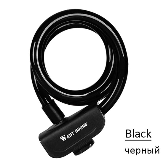 WEST BIKING Bike Cable Lock Multicolor Anti-theft Locks for Bicycle Electric Bike Motorcycle Copper Core Durable Steel MTB Lock