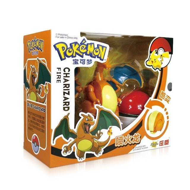Figura de Pokémon auténtica, modelo de bola de elfo, Pikachu, Lunala, Charizard, modelo de figura de acción, juego de juguete de bola de elfo de Pokémon, regalo de Halloween para niños